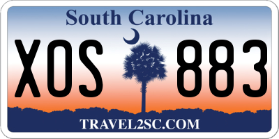 SC license plate XOS883