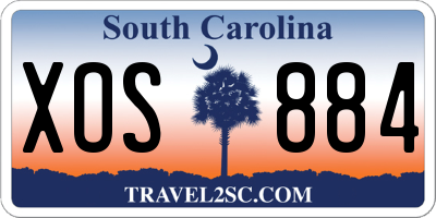 SC license plate XOS884