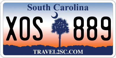 SC license plate XOS889