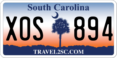 SC license plate XOS894
