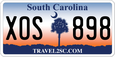 SC license plate XOS898