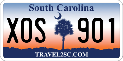 SC license plate XOS901