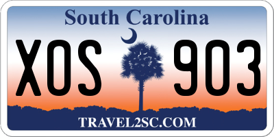 SC license plate XOS903