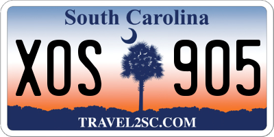 SC license plate XOS905