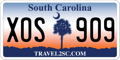SC license plate XOS909