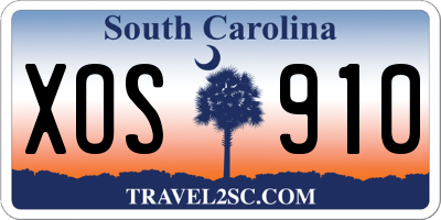 SC license plate XOS910