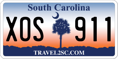 SC license plate XOS911