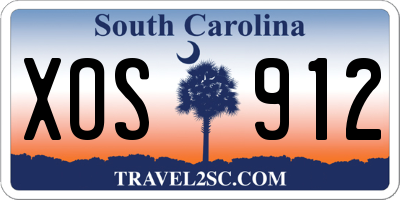 SC license plate XOS912