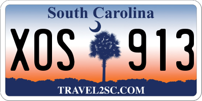 SC license plate XOS913