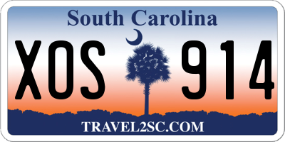 SC license plate XOS914