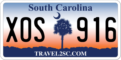 SC license plate XOS916
