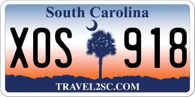 SC license plate XOS918
