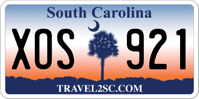 SC license plate XOS921