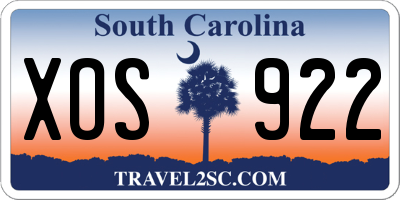 SC license plate XOS922