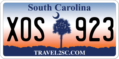 SC license plate XOS923