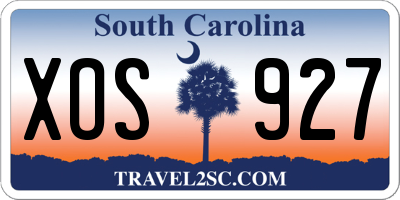 SC license plate XOS927