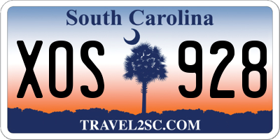 SC license plate XOS928