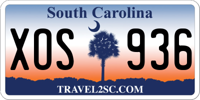 SC license plate XOS936