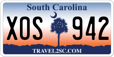 SC license plate XOS942
