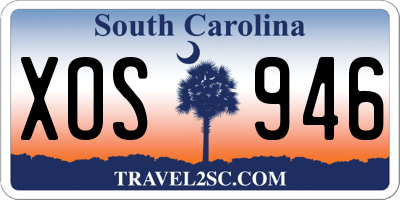 SC license plate XOS946