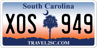 SC license plate XOS949