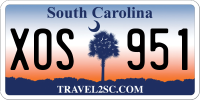 SC license plate XOS951