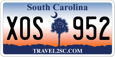 SC license plate XOS952