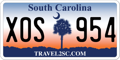 SC license plate XOS954