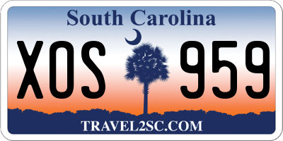 SC license plate XOS959