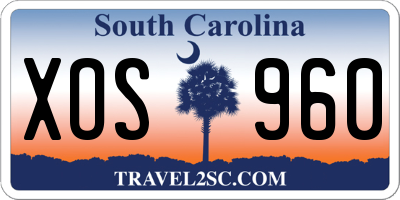 SC license plate XOS960