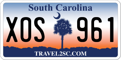 SC license plate XOS961