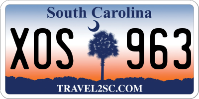 SC license plate XOS963