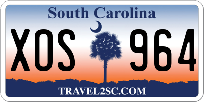 SC license plate XOS964