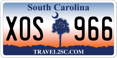 SC license plate XOS966