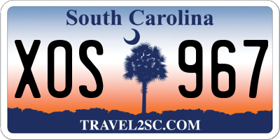 SC license plate XOS967