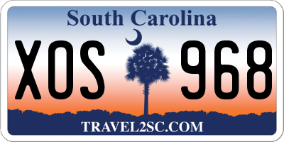 SC license plate XOS968