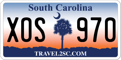 SC license plate XOS970