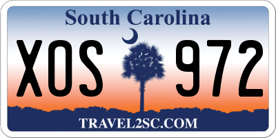SC license plate XOS972