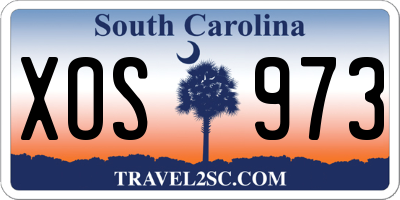SC license plate XOS973