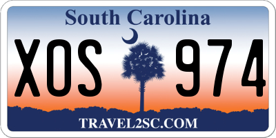SC license plate XOS974