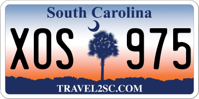 SC license plate XOS975