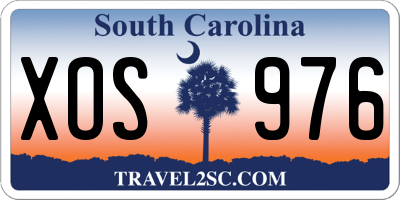 SC license plate XOS976