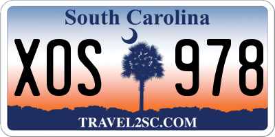 SC license plate XOS978