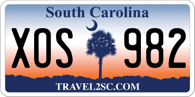 SC license plate XOS982
