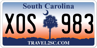 SC license plate XOS983