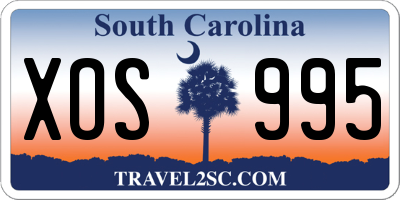 SC license plate XOS995