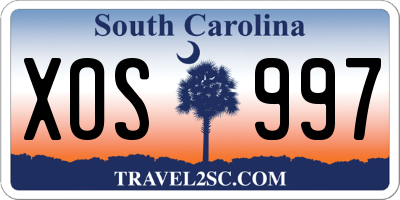 SC license plate XOS997