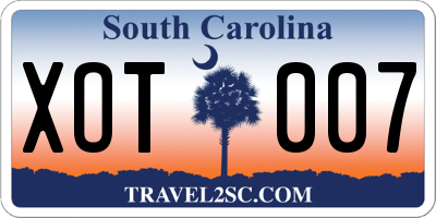 SC license plate XOT007