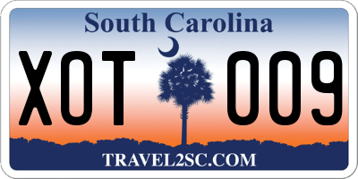 SC license plate XOT009