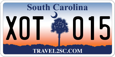 SC license plate XOT015